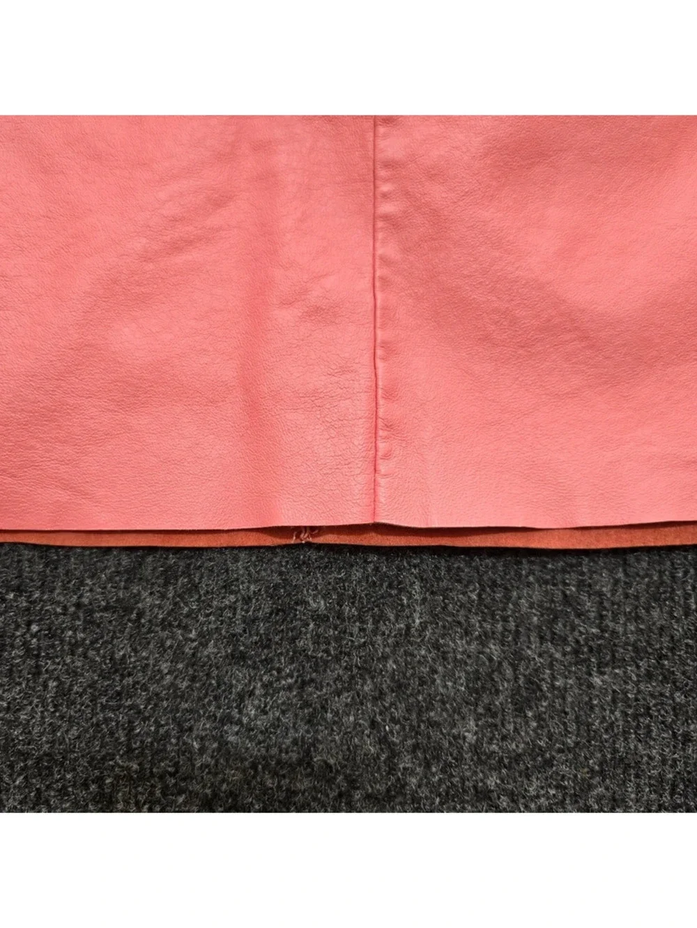 Warehouse Pink Real Leather Mini Skirt Womens 4 US 8 UK Pastel Coquette Zip Back